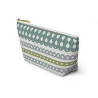 Ribbon Candy Accessory Pouch w T-bottom in Aqua